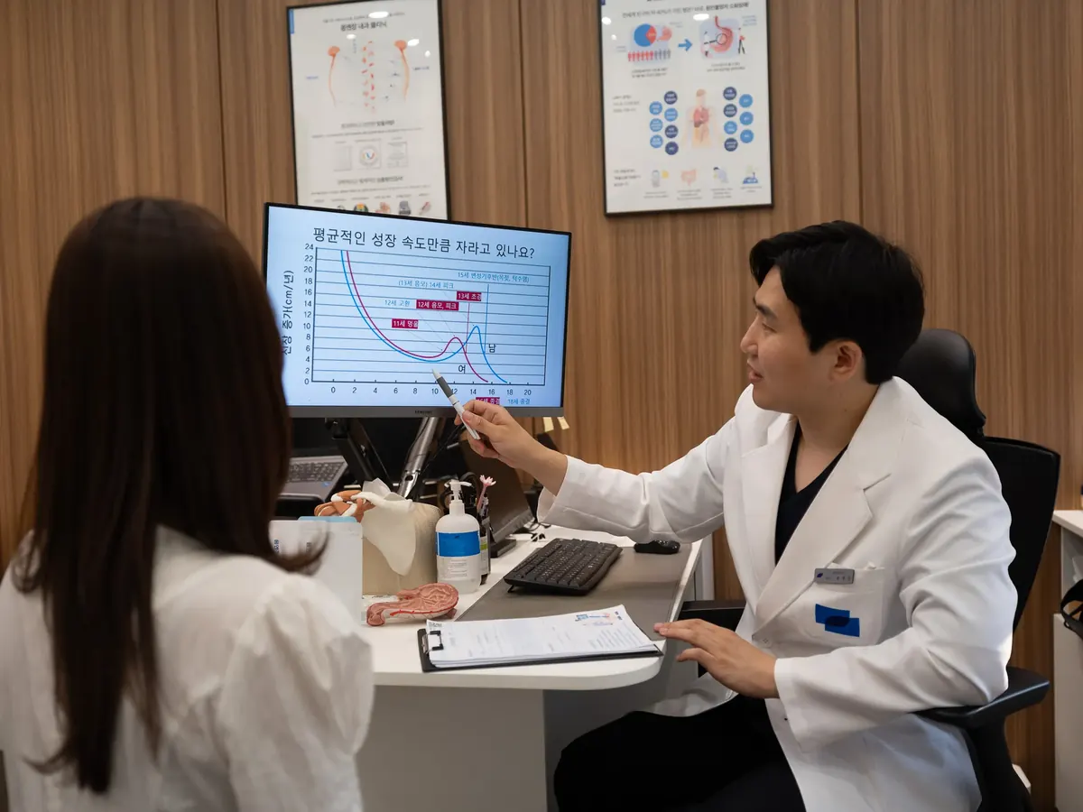 군포 산본 몸앤장한의원 상담실에서 원장이 다이어트 진료 계획을 설명하는 모습